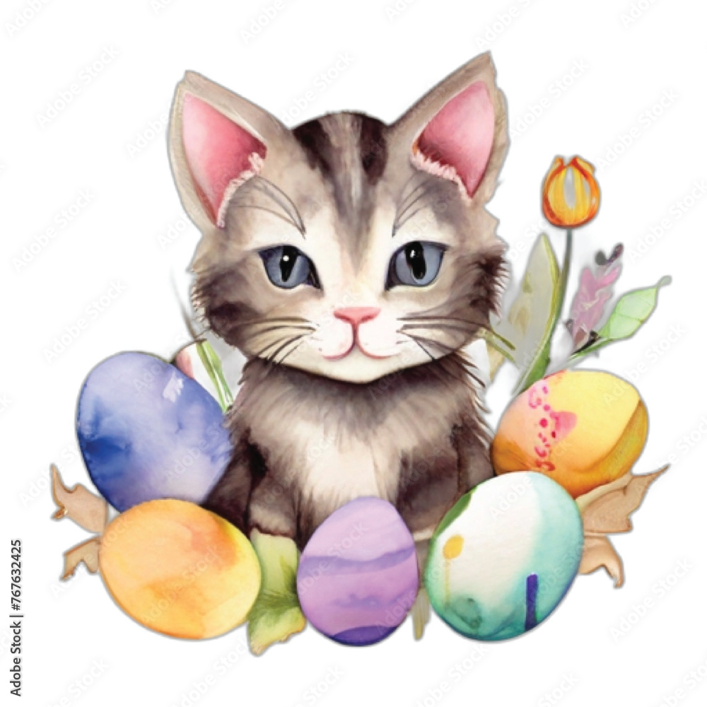 Obraz premium Easter Cat Egg