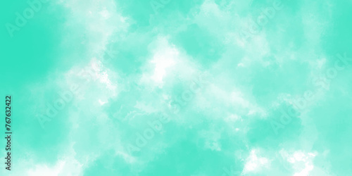 blue sky with beautiful natural white clouds. Abstract aquamarine aqua watercolor blurred background