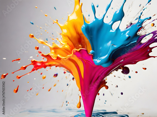 Colorful paint splashes