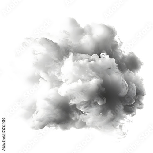 White cloud isolated on white and transparent background Textured smoke ,brush effect.