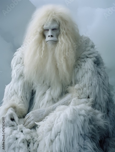 Yeti in Renaissance costume, fantasy, the ultra-realistic