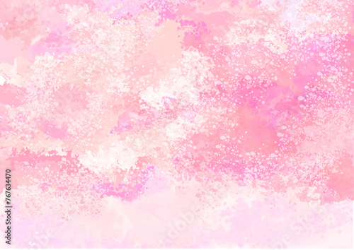 桜　春　ピンク　水彩　背景　イメージ