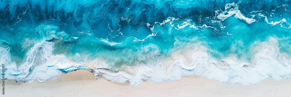Obraz premium A stunning aerial view of a tropical beach