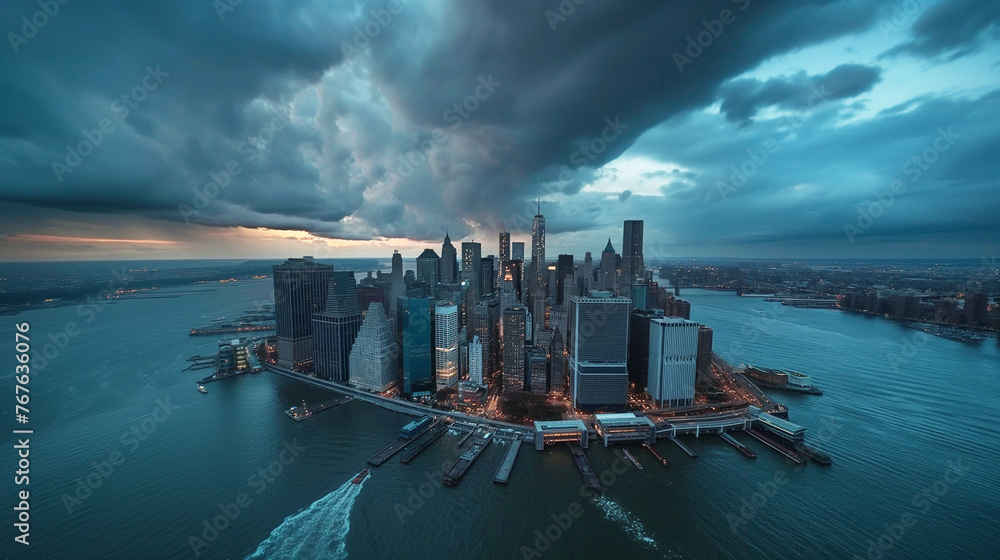 Fototapeta premium New York , USA in stormy day.