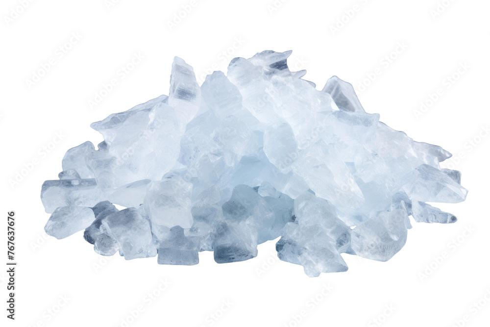 Ethereal Frost Mound Illuminated by Light. On White or PNG Transparent Background.