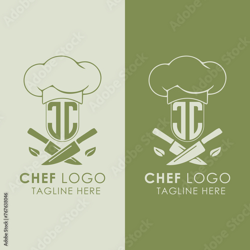 JL initial monogram for chef cooking logo with creative style design.