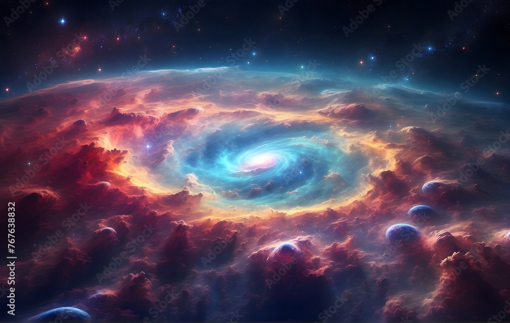 A very colourful space filled with lots of stars, Supernova background wallpaper