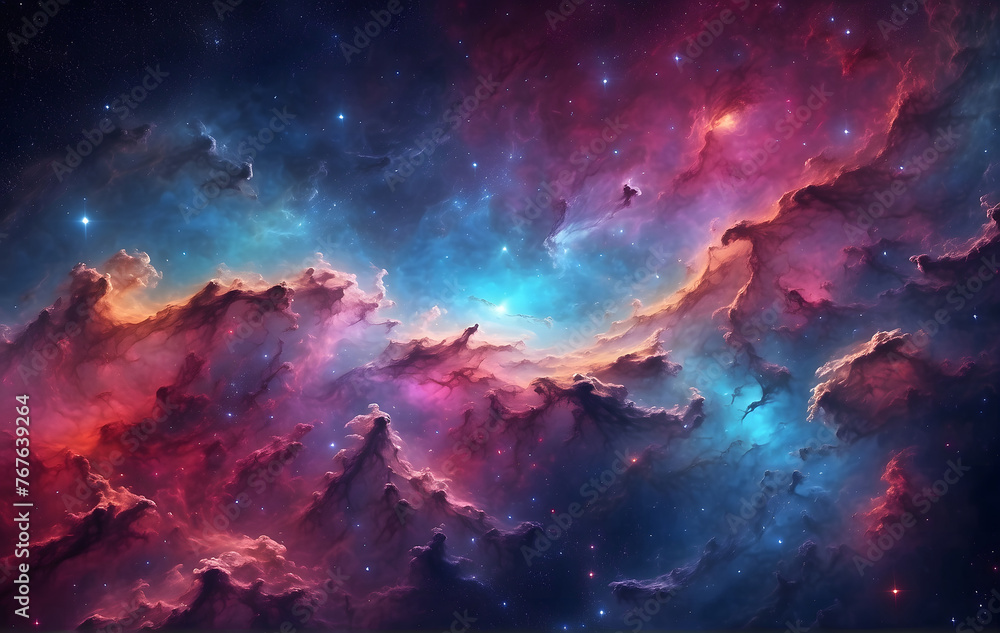 A very colourful space filled with lots of stars, Supernova background wallpaper