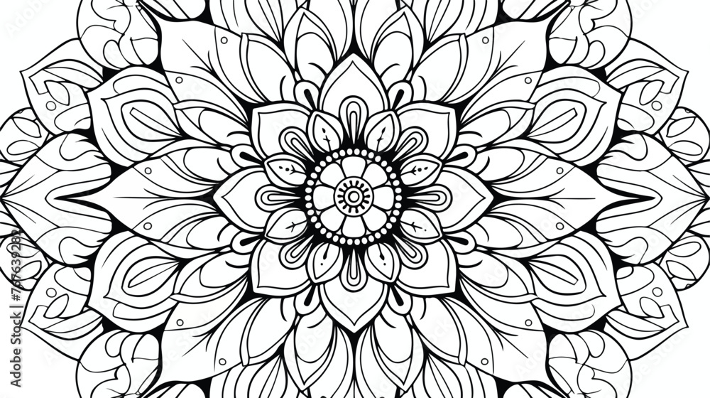 Flower mandala illustration. Oriental pattern vintage