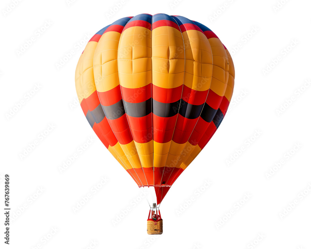 Fototapeta premium Hot air balloon on white transparent background