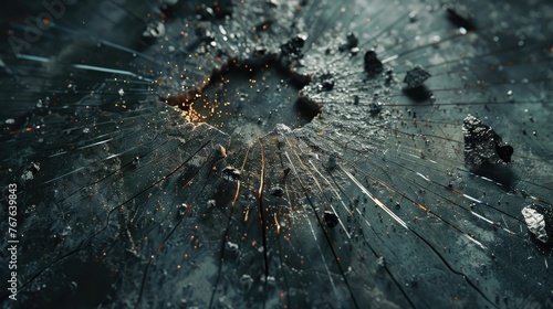 A conceptual shot of a shattered mirror, with the cracks radiating outward, symbolizing the aftermath of an accident,