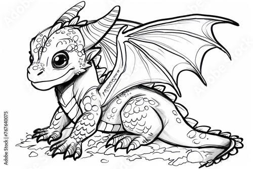 Cute dragon coloring page
