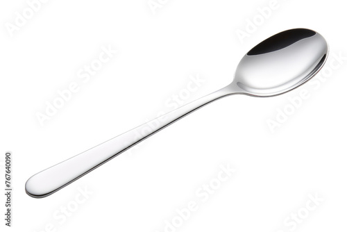 Eclipse: A Dark Handled Spoon in the Spotlight. On White or PNG Transparent Background.