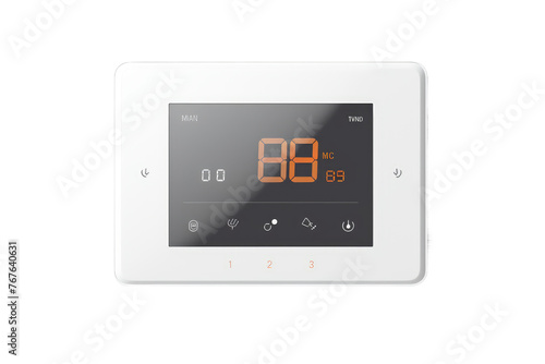 Digital Symphony of Temperature: Thermostat With Precision Display. On White or PNG Transparent Background. photo