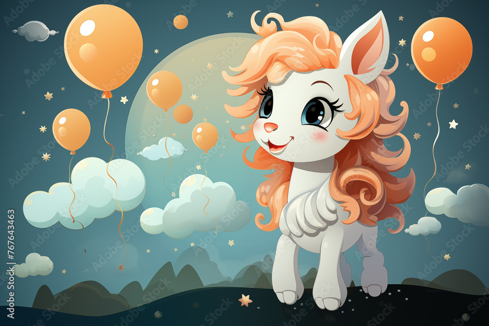 Pony very happy with balloon