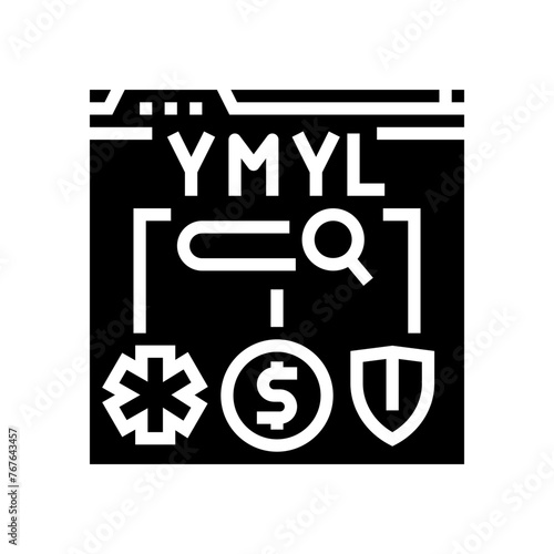 e-a-t expertise authoritativeness trustworthiness glyph icon vector. e-a-t expertise authoritativeness trustworthiness sign. isolated symbol illustration