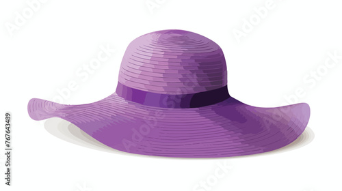 Lavender Sun Hat Flat vector isolated on white background