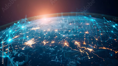 The digital world globe refers to the concept of global connectivity  high-speed data transfer  cyber technology  information exchange  and international communication 