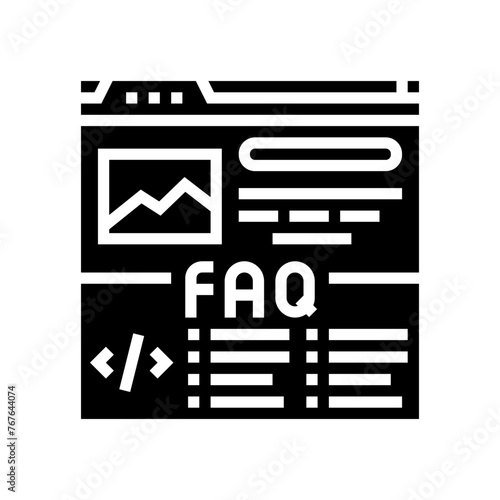 faq schema seo glyph icon vector. faq schema seo sign. isolated symbol illustration