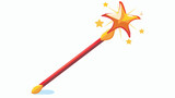 Magic Wand icon illustration with star sparkle Flat vector
