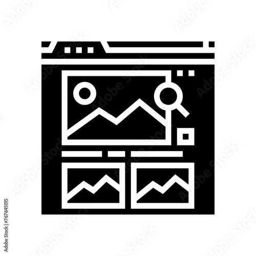 image seo glyph icon vector. image seo sign. isolated symbol illustration