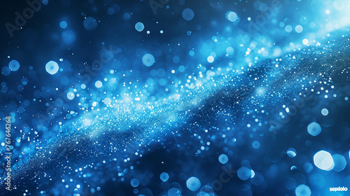 Blue Glittering Waves Abstract Background