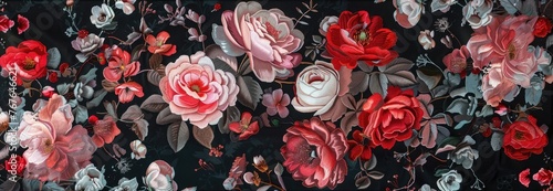 embroidery lots of beutifilly detailed flowers, wallpaper poster