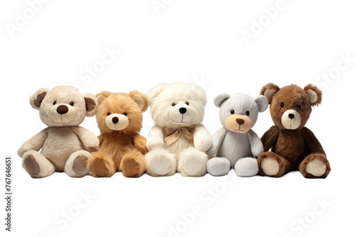 Gathering of Teddy Bears: A Cozy Union. On White or PNG Transparent Background. © Muhammad