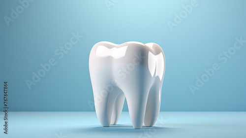 High-resolution image of a healthy tooth, isolated on a bright background. Generative AI