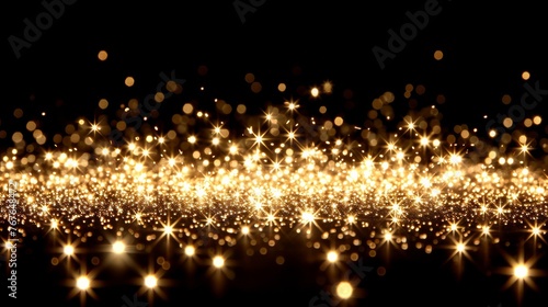 Twinkling Gold Particles Abstract Background