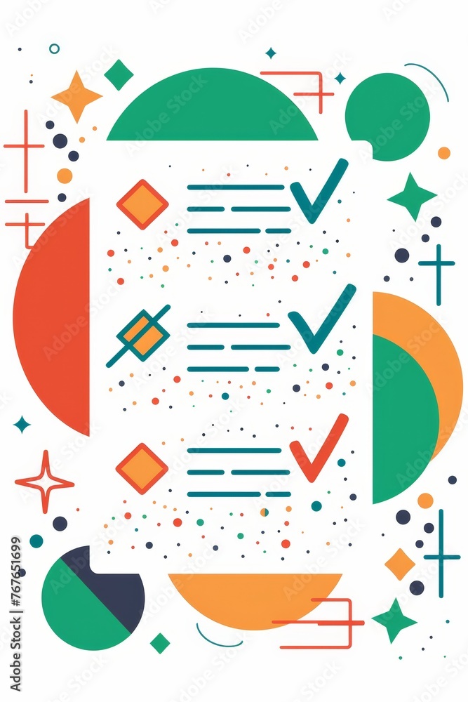 A checklist with a green check mark and red crosses. Illustration