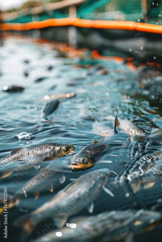Sustainable aquaculture tech using recirculating systems reducing environmental impact and enhancing fish health photo