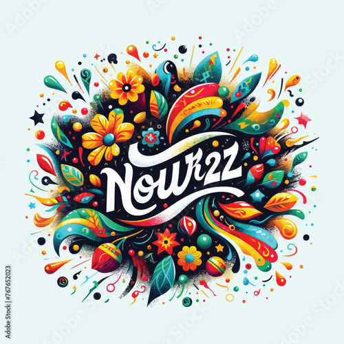 Iranian Happy New Year Nowruz Vector illustration.