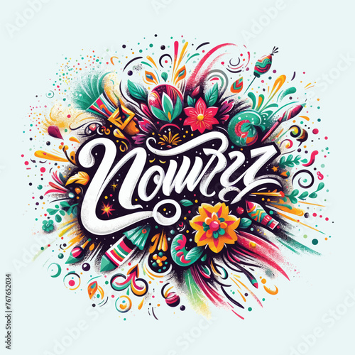 Iranian Happy New Year  Nowruz Vector illustration.