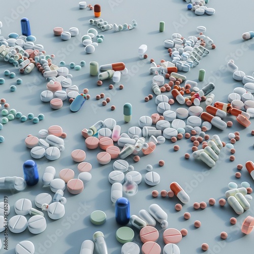 Illustrate the complexity of drug interactions and mechanisms in pharmacology , 3D render photo