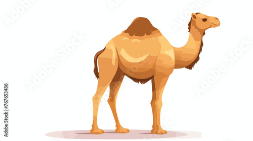 Camel isolated on white background flat vector 