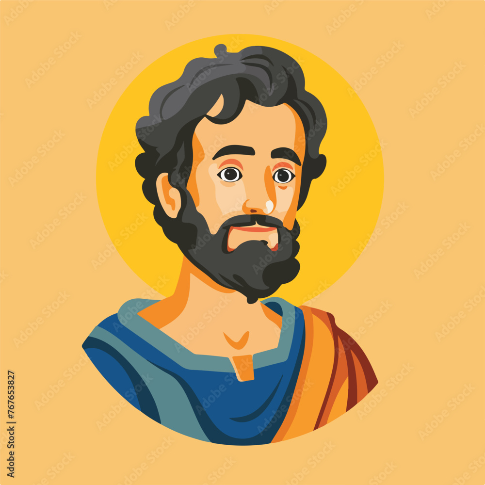 Flat design saint joseph icon vector illustration c