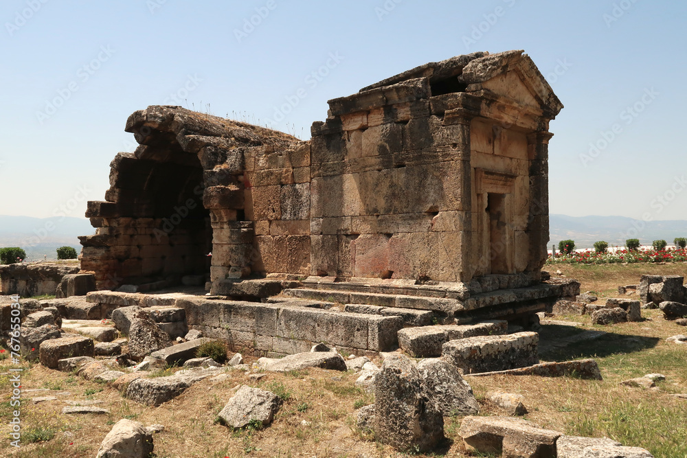 The tomb A18 at the northern Necropolis of the ancient site of Hierapolis, Pamukkale, Denizli, Turkey