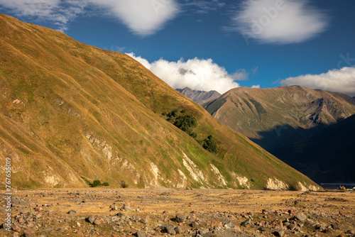 Views of Georgian landscapes in autumn mood. Mountains perfect for hiking. photo