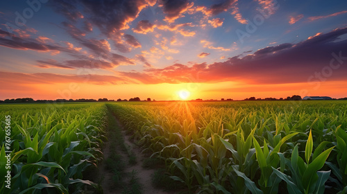 Dusk Descends Over a Lush Corn Field: Nature's Tranquility Etched in Every Corn Stalk © Bobby