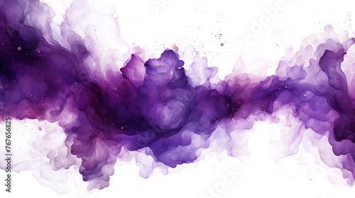 Purple cosmic nebula cloud texture on white and transparent background