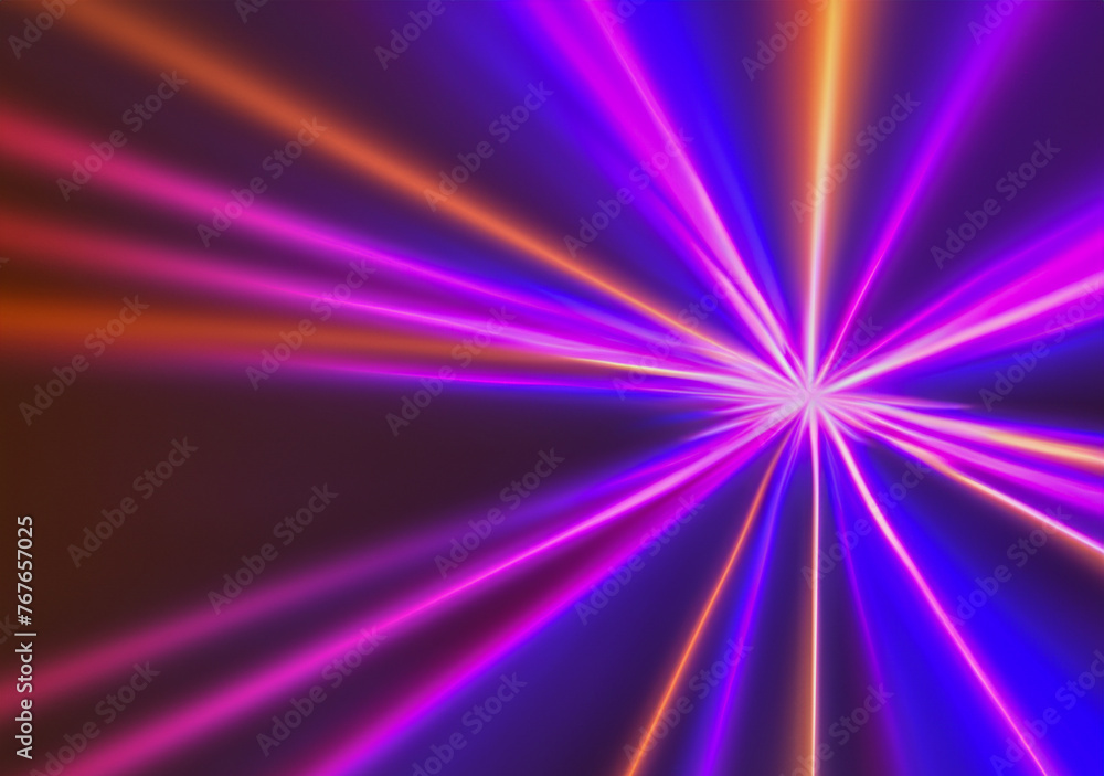 Obraz premium Iridescent sparkling glow. Led neon purple pink gold glowing. Refraction of rays through a prism.