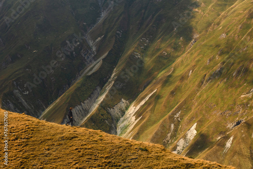 breathtaking views in Tusheti - in one of the most beautiful regions of Georgia. Autumn colors add charm and mood. photo