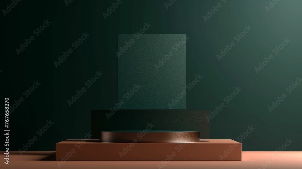 Green Room With Square Object on Floor Green Room With Square Object on Floor