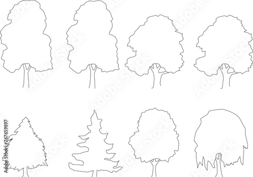 Adobe Illustrator Artwork Vector sketch design illustrator drawing of a simple tree plant for completeness of the image