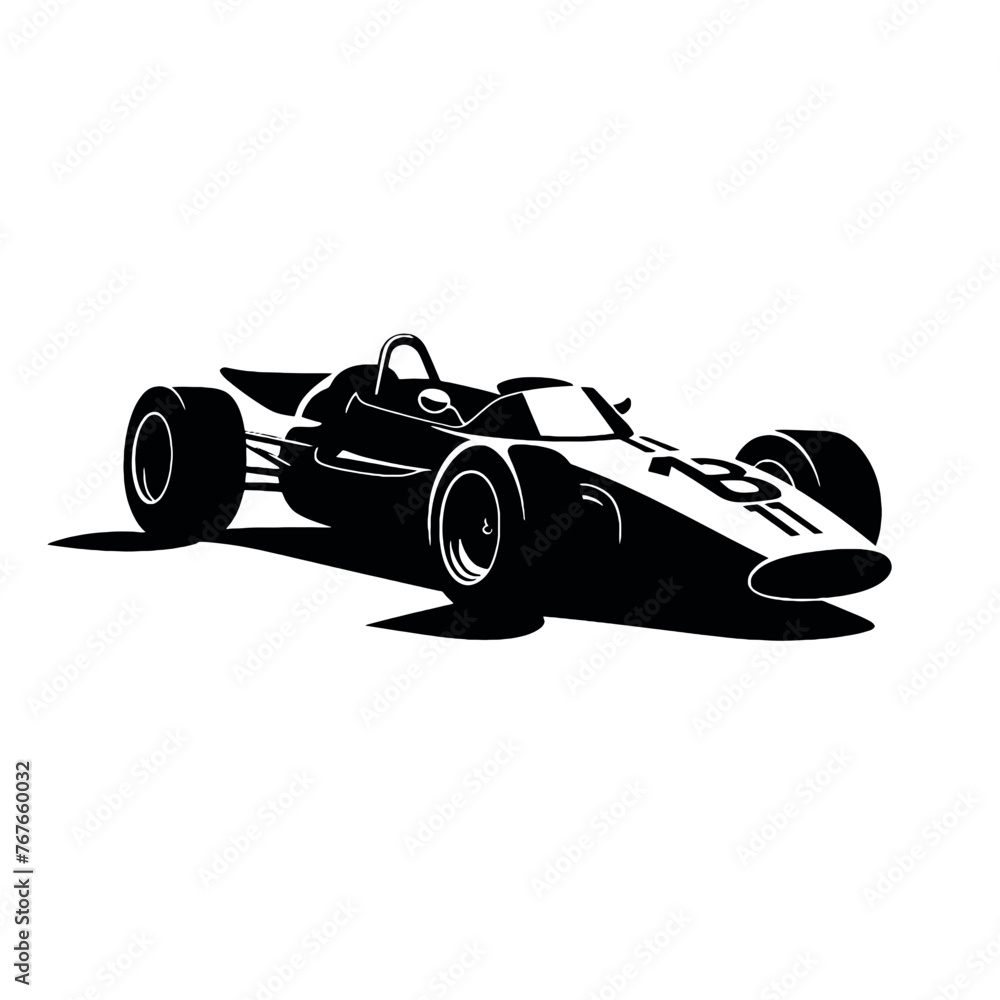 Obraz premium Muscle car Silhouette logo, emblems and badges isolated on white background. Old american car from 60s.