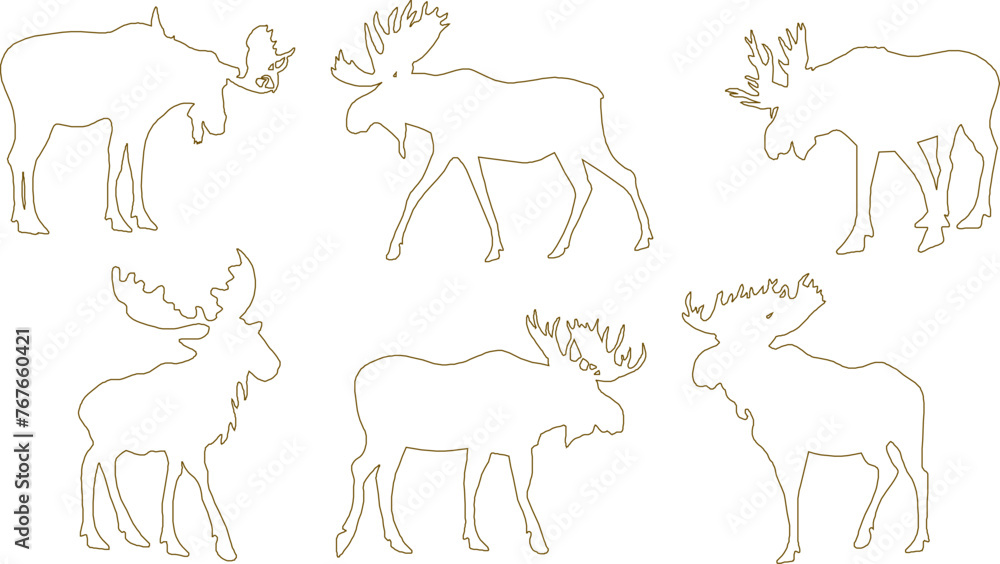 Adobe Illustrator Artwork vector sketch illustration design silhouette of a deer with long antlers Adobe Illustrator Artwork vector sketch illustration design silhouette of a deer with long antlers