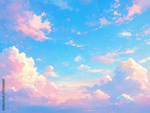 Anime sky background  clouds  art  manga