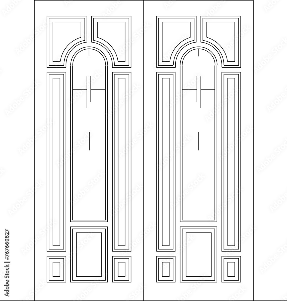 Adobe Illustrator Artwork vector sketch illustration wooden door design old classic design vintage floral ornament Adobe Illustrator Artwork vector sketch illustration wooden door design old classic design vintage floral ornament