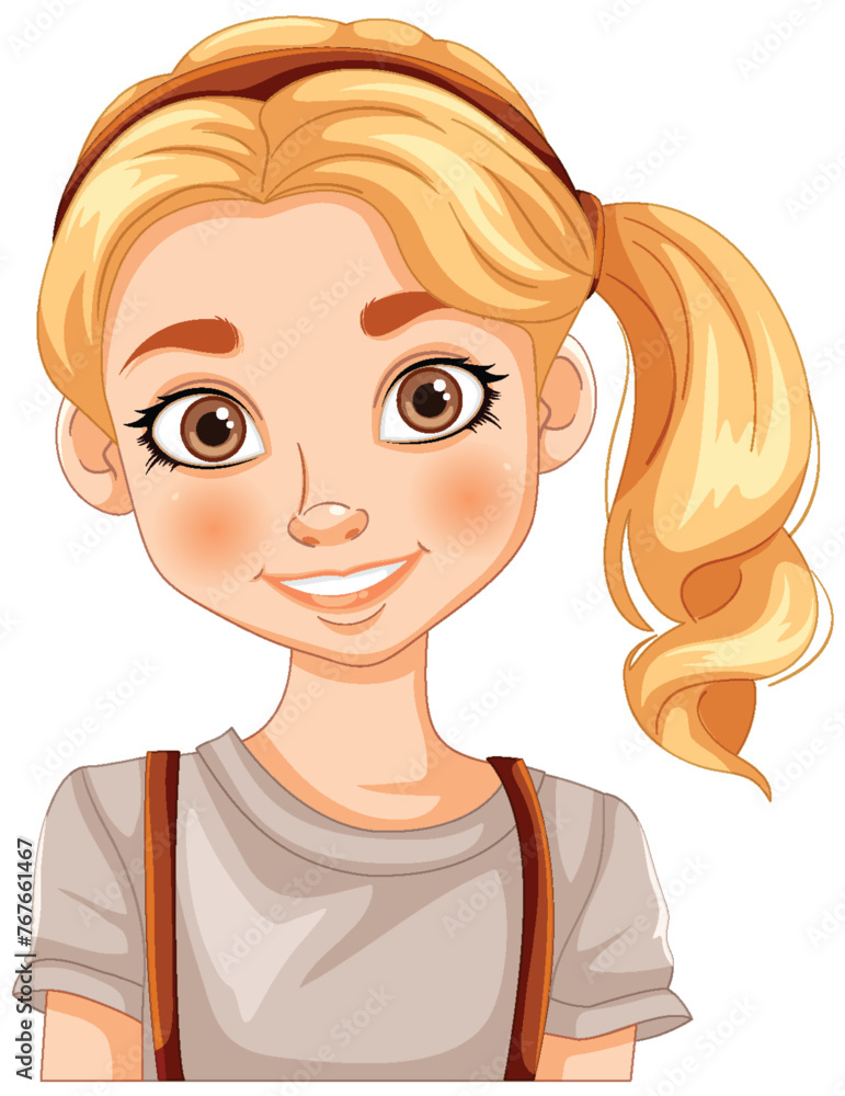 Vector portrait of a smiling young blonde girl Vector portrait of a smiling young blonde girl